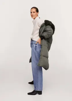 بارانی زنانه قهوه ای روشن منگو