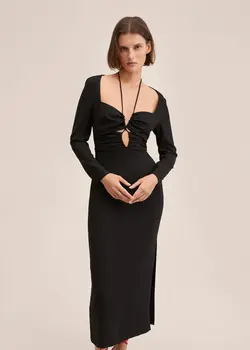 پیراهن میدی زنانه مشکی منگو