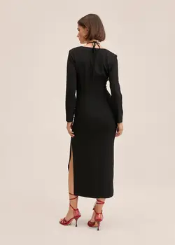 پیراهن میدی زنانه مشکی منگو