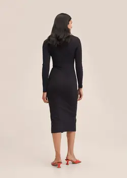 پیراهن میدی زنانه مشکی منگو