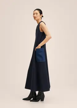 پیراهن میدی زنانه سرمه ای منگو