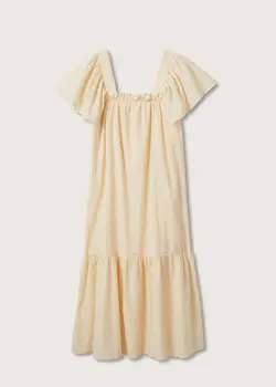 پیراهن میدی زنانه سفید تیره منگو