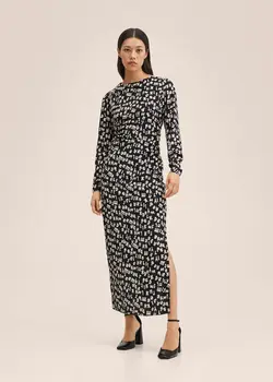 پیراهن میدی زنانه مشکی منگو