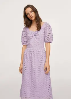 پیراهن میدی زنانه بنفش منگو