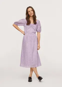 پیراهن میدی زنانه بنفش منگو