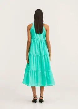 پیراهن میدی زنانه فیروزه ای منگو