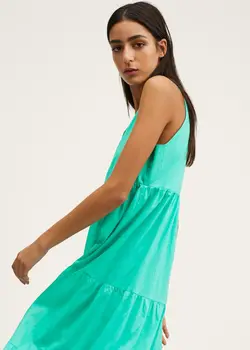 پیراهن میدی زنانه فیروزه ای منگو