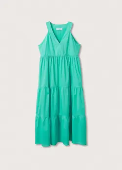 پیراهن میدی زنانه فیروزه ای منگو