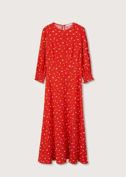 پیراهن میدی زنانه قرمز منگو