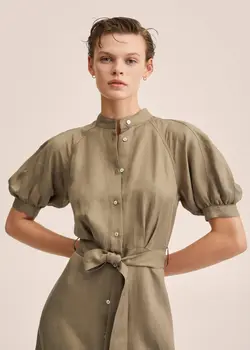 پیراهن میدی زنانه قهوه ای منگو