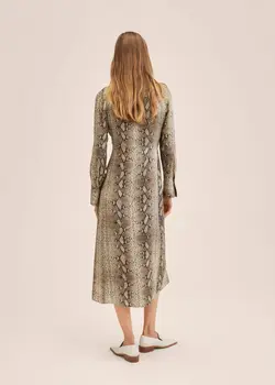 پیراهن میدی زنانه بژ منگو