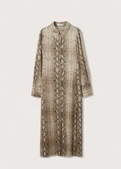 پیراهن میدی زنانه بژ منگو