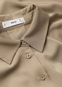 پیراهن میدی زنانه قهوه ای روشن منگو