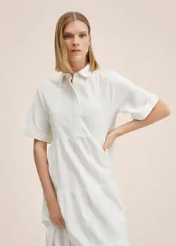 پیراهن میدی زنانه سفید منگو