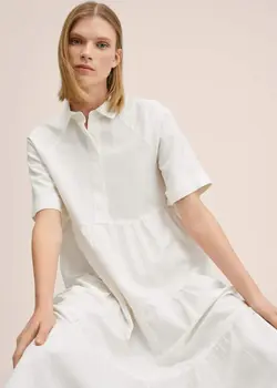 پیراهن میدی زنانه سفید منگو