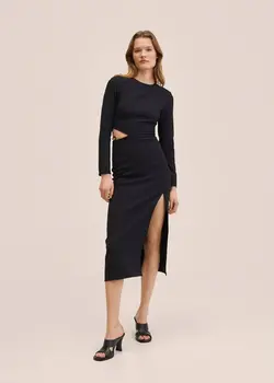 پیراهن میدی زنانه مشکی منگو