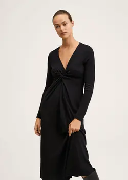 پیراهن میدی زنانه مشکی منگو