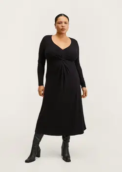 پیراهن میدی زنانه مشکی منگو