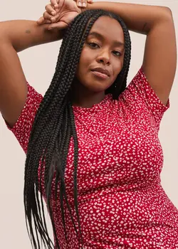 پیراهن میدی زنانه قرمز منگو