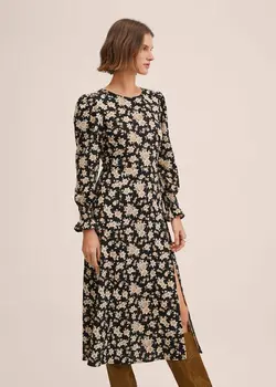 پیراهن میدی زنانه مشکی منگو