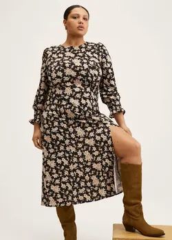 پیراهن میدی زنانه مشکی منگو