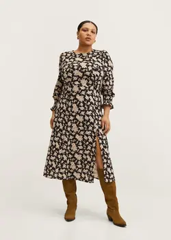 پیراهن میدی زنانه مشکی منگو