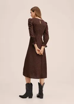 پیراهن میدی زنانه آجری منگو