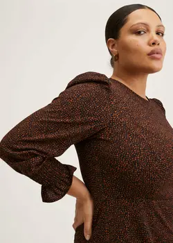 پیراهن میدی زنانه آجری منگو