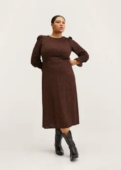 پیراهن میدی زنانه آجری منگو