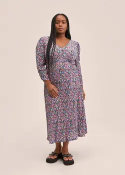 پیراهن میدی زنانه صورتی منگو