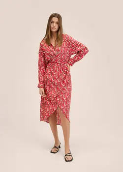 پیراهن میدی زنانه قرمز منگو