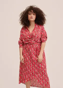 پیراهن میدی زنانه قرمز منگو