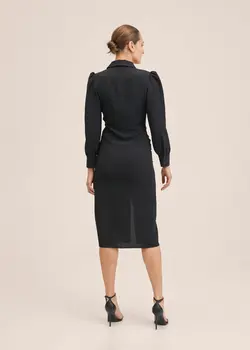 پیراهن میدی زنانه مشکی منگو