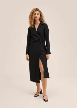 پیراهن میدی زنانه مشکی منگو