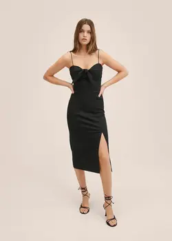 پیراهن میدی زنانه مشکی منگو