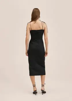 پیراهن میدی زنانه مشکی منگو