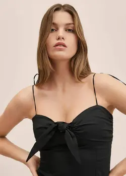 پیراهن میدی زنانه مشکی منگو