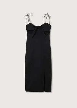 پیراهن میدی زنانه مشکی منگو