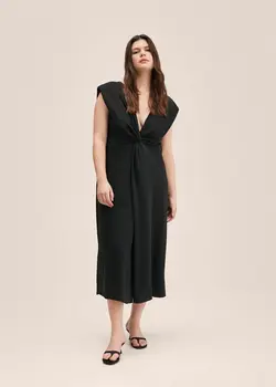 پیراهن میدی زنانه مشکی منگو