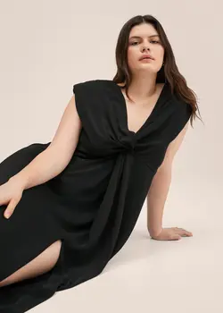 پیراهن میدی زنانه مشکی منگو