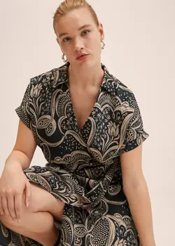 پیراهن میدی زنانه مشکی منگو