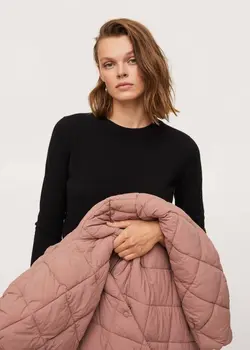 پالتو زنانه صورتی منگو