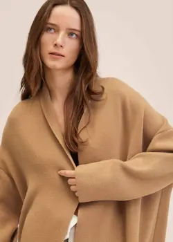 پالتو زنانه قهوه ای روشن منگو