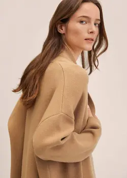 پالتو زنانه قهوه ای روشن منگو