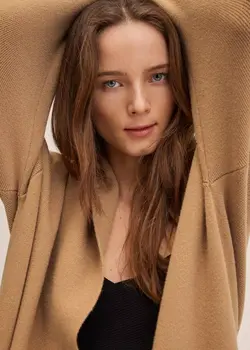 پالتو زنانه قهوه ای روشن منگو