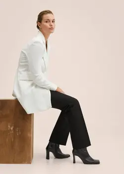 پالتو زنانه سفید تیره منگو