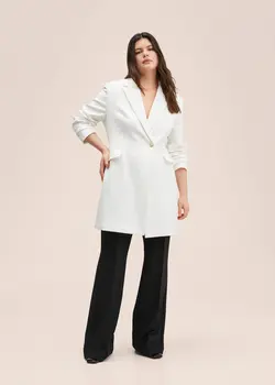 پالتو زنانه سفید تیره منگو