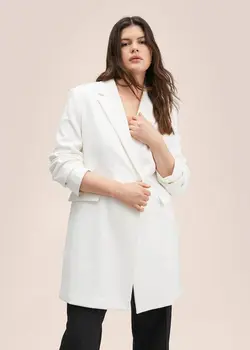 پالتو زنانه سفید تیره منگو