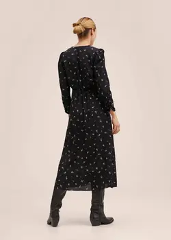 پیراهن میدی زنانه مشکی منگو