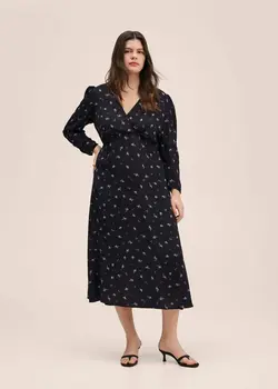 پیراهن میدی زنانه مشکی منگو